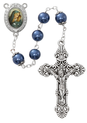 (P667R) 8MM BLUE PEARL O.L. OF SORROWS