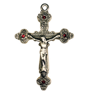 (D9074-RUX) PWTR, CRUCIFIX,  SLVR OX