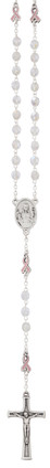 (R958F) ST. AGATHA PINK RIBBON ROSARY