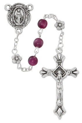 (P675X) 6MM PURPLE WITH FLOWER O.F.