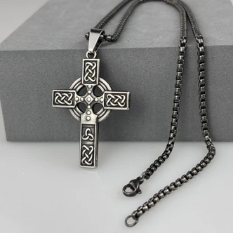 (RC117) TITANIUM CELTIC CROSS WITH 22"