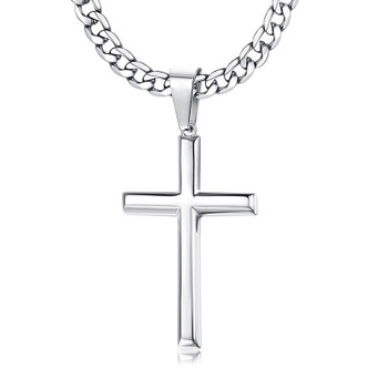 (RC120) STAINLESS STEEL POLISHED CROSS