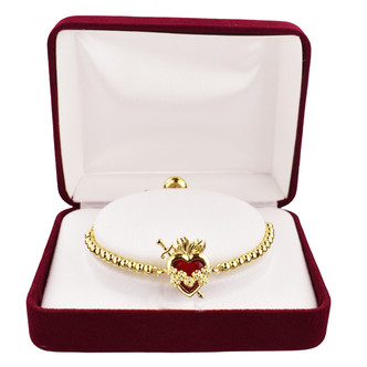 (BR298) 18KT GP RED HEART S.H/I.H. 