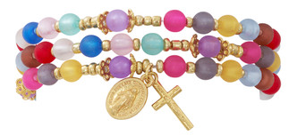 (B1075C) TWISTABLE MULTI-COLOR ROSARY
