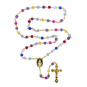 (P670R) 6MM GP MULTI-COLOR MATT ROSARY