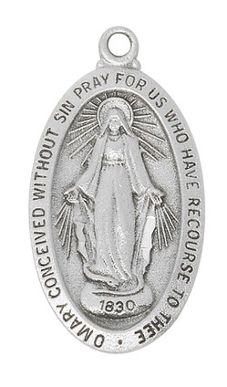 (AN500MI) 18" CH PEW MIRACULOUS MEDAL