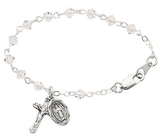 (BR126) SS 5.5" CRYSTAL BABY BRACELET