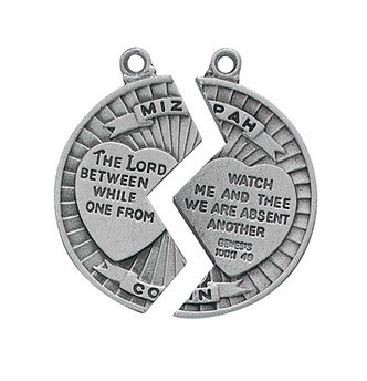 (D237) PEWTER 2PC MIZPAH SET