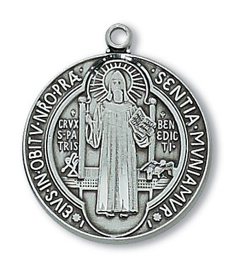 (D2514BN) PEWTER ST BENEDICT MEDAL