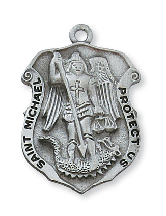 (D414) PEWTER ST MICHAEL MEDAL