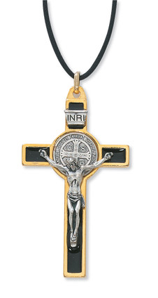 (119-06) 3" GOLD ST. BENEDICT CRUCIFIX