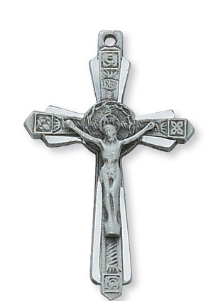 (D6004) PEWTER CRUCIFIX 24" CH/BX
