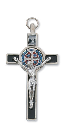 (119-07) 3" SILVER ST BENEDICT CRUCIFIX