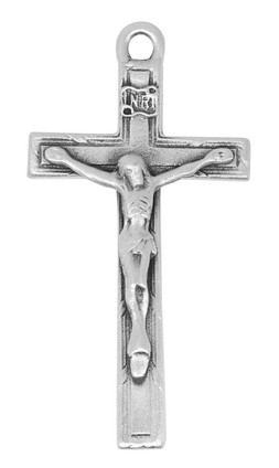 (D6032) 24" CHAIN PEWTER CRUCIFIX