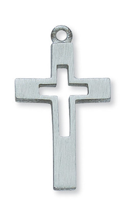 (D617) PEWTER CROSS WITH 18" CHAIN