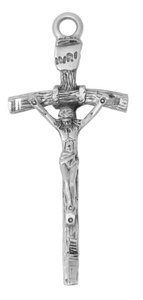 (D660) PEWTER PAPAL CRUCIFIX
