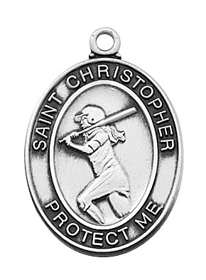 (D676SB) PEWTER GIRLS SOFTBALL MEDAL
