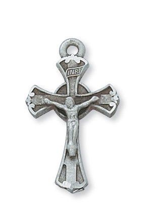 (D8051C) PEWTER CRUCIFIX 18" CHAIN