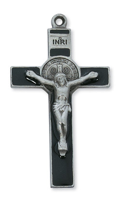 (D9078) PEWTER ST BENEDICT CRUCIFIX