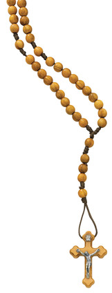 (148R) 6MM OLIVE WOOD CORDED ROSARY