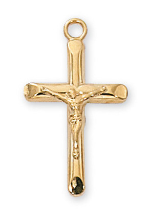 (J8013) 16-18" CH G/SS CRUCIFIX 