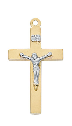(JT9116) 20" CH G/SS TWO-TONE CRUCIFIX