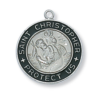 (L2014BW) 18" CH SS ST. CHRISTOPHER
