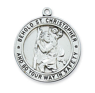 (L2516) 24" CH SS ST. CHRISTOPHER 