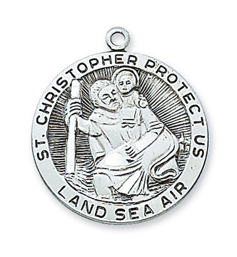 (L420CH) 24" CH SS ST. CHRISTOPHER 