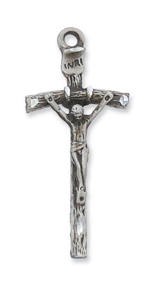 (L660) 24" CH SS PAPAL CRUCIFIX 