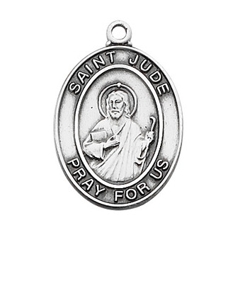 (L683JU) 18" CH SS ST. JUDE MEDAL