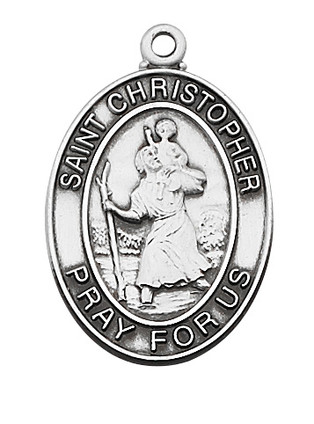 (L684CH) 24" CH SS ST. CHRISTOPHER