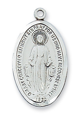 (LMG1S) 18" CH SS MIRACULOUS MEDAL  
