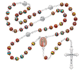 (P179F) RED VENETIAN GLASS GUADALUPE