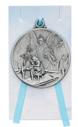 (PW12-GAB) GUARDIAN ANGEL CRIB MEDAL ON