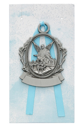 (PW15-B) ENGRAVABLE PEWTER CRIB MEDAL