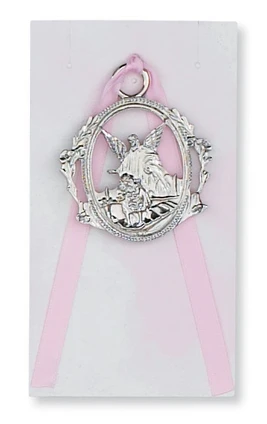 (PW6-P) GUARDIAN ANGEL MEDAL WITH PINK