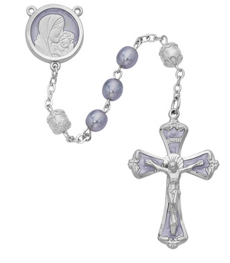 (R229RF) 7MM LAVENDER PEARL ROSARY