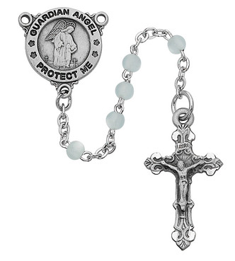(R368DG) BLUE GUARDIAN ANGEL ROSARY