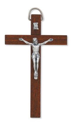 (94-24) 4" DARK BROWN CRUCIFIX"
