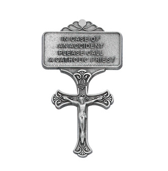 (VC-543S) PEWTER VISOR CLIP, CRUCIFIX