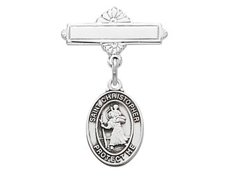 (437L) SS ST. CHRISTOPHER RF BABY PIN