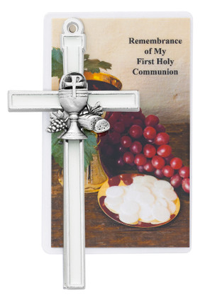(75-41) 5" WHITE EPOXY COMMUNION CROSS