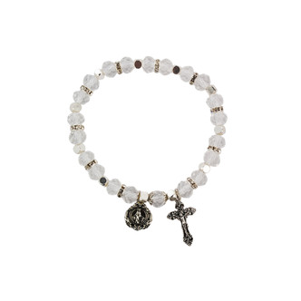 (BR810C) CRYSTAL ROSARY BRACELET,CARDED