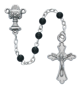 (P211CB) BLACK COMMUNION ROSARY