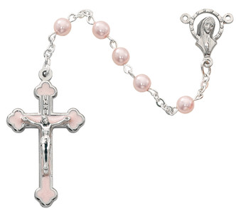 (R021R) 5MM PINK ROSARY