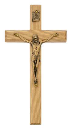 (80-07) 8" OAK CRUCIFIX, BAGGED