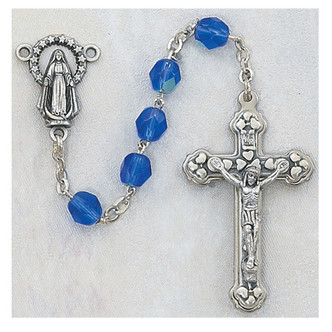 (120-BLR) 6MM AB SAPPHIRE/SEPT ROSARY