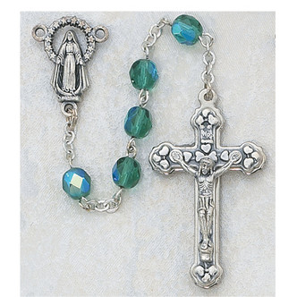 (120-EMR) 6MM AB EMERALD/MAY ROSARY