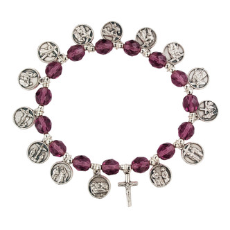 (BR852) 8MM PURPLE STATIONS OF CROSS B